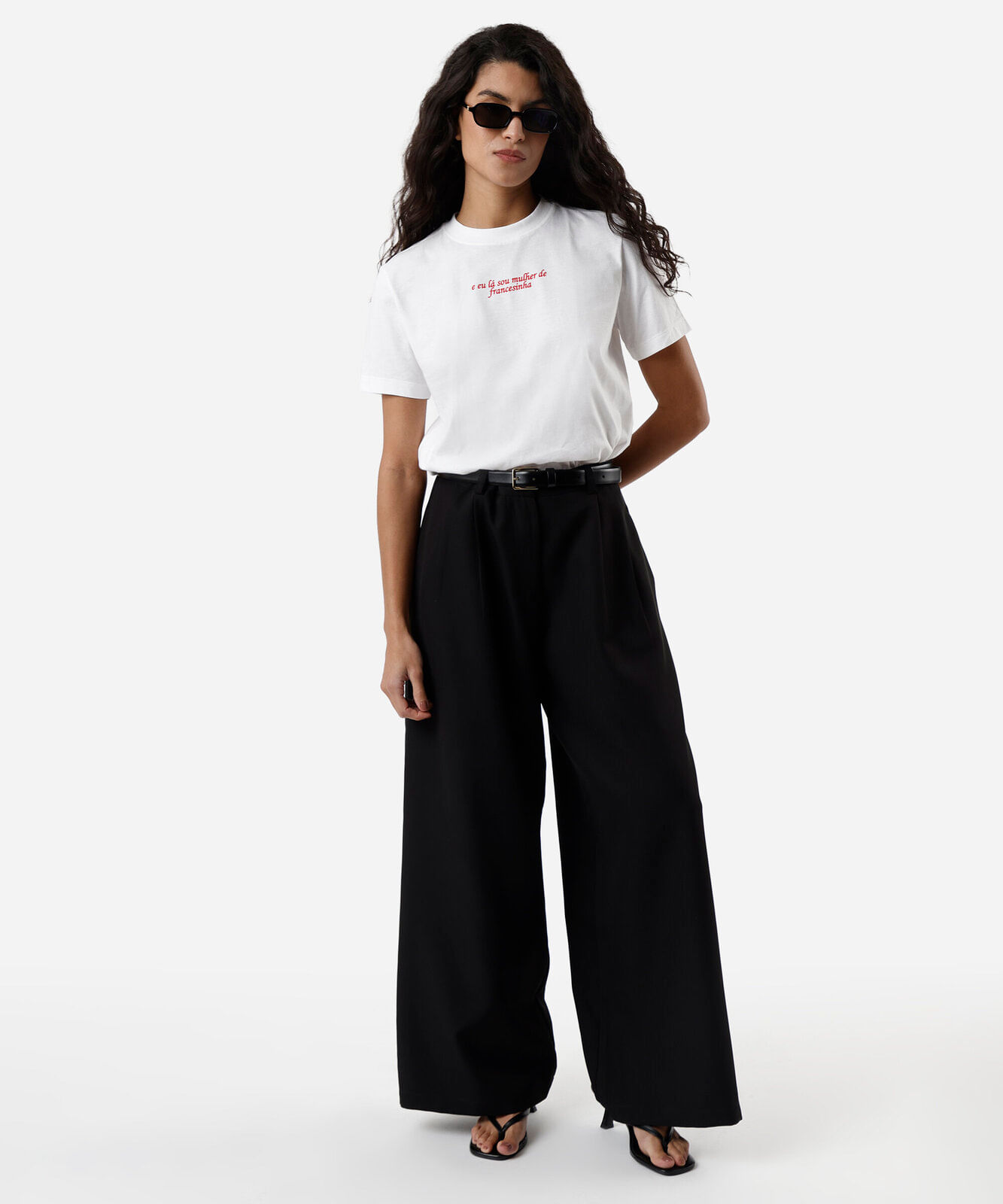 camiseta feminina de algodão manga curta alcione off white