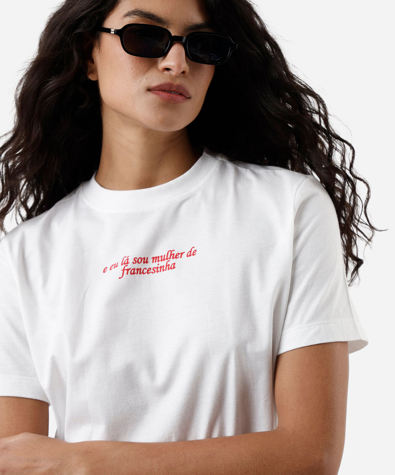 camiseta feminina de algodão manga curta alcione off white