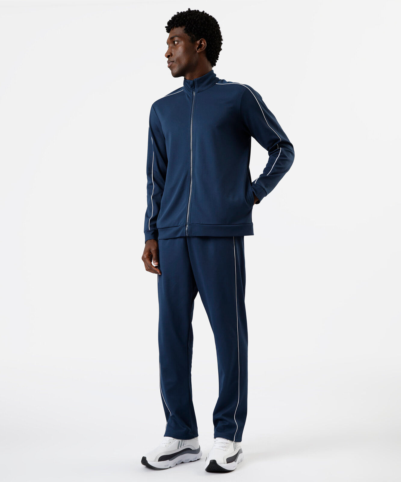 jaqueta esportiva masculina com nervuras brasil azul