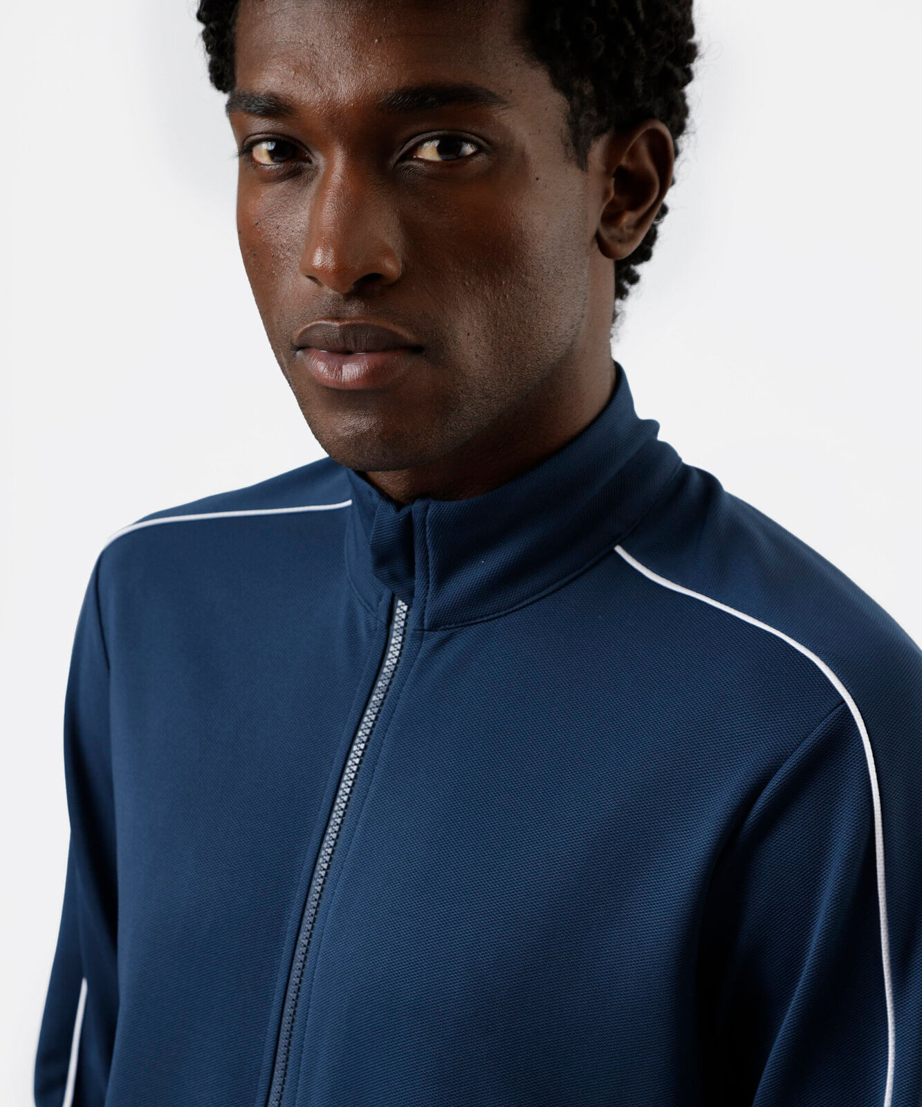 jaqueta esportiva masculina com nervuras brasil azul
