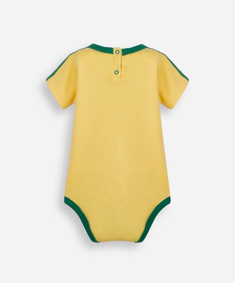 body infantil de algodão brasil amarelo