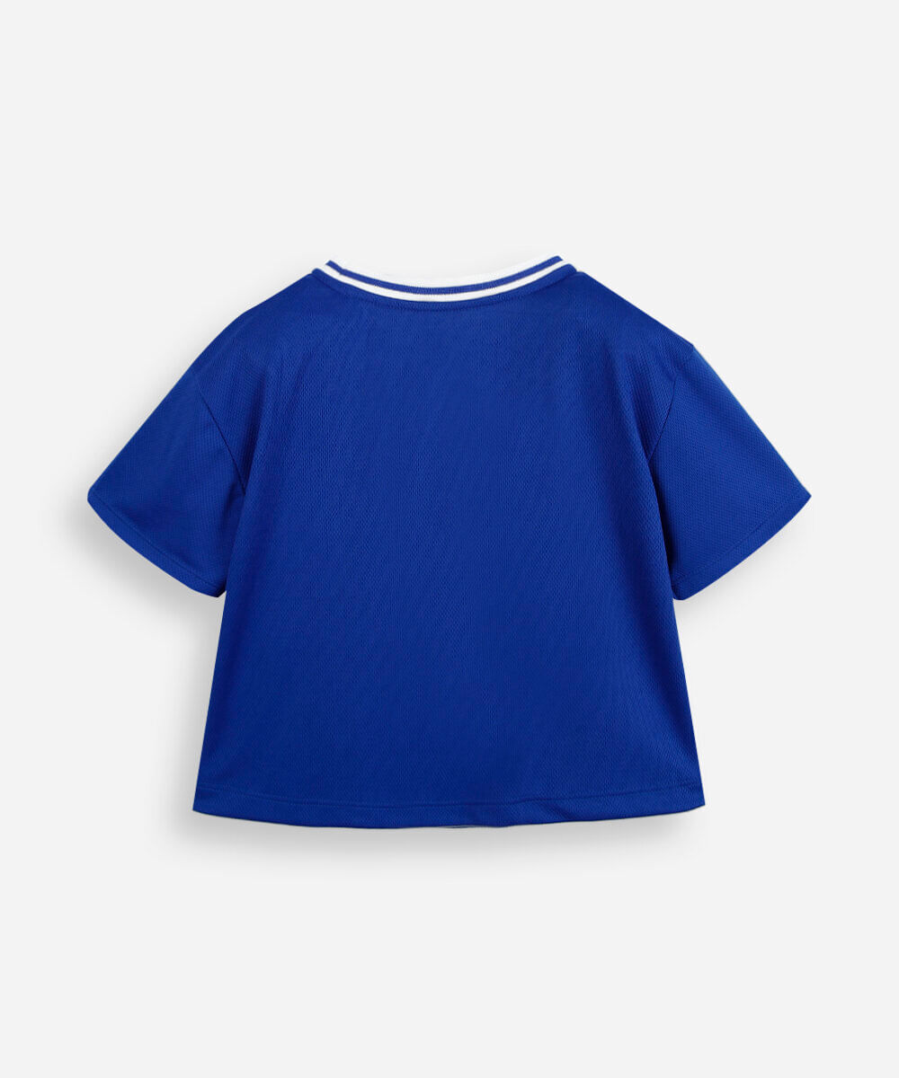camiseta esportiva infantil brasil azul