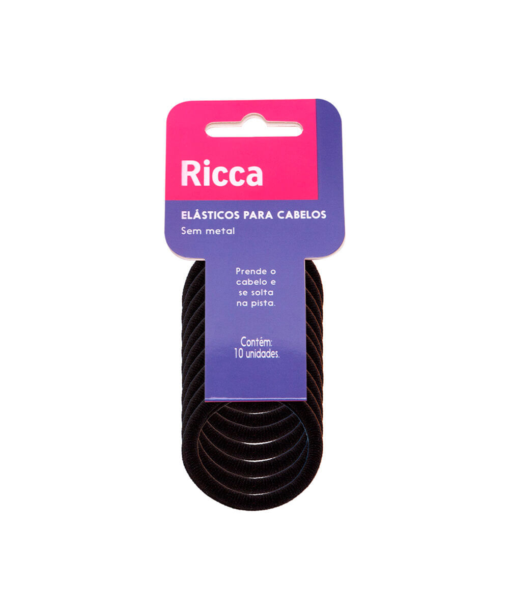 kit de elásticos para cabelo ricca sem metal preto