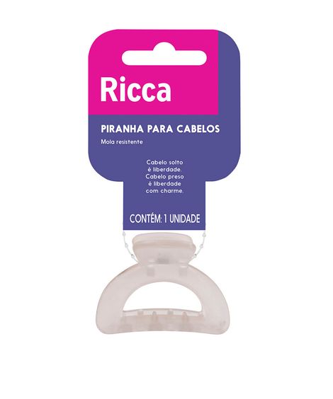 piranha para cabelo ricca jelly pequena fall bege