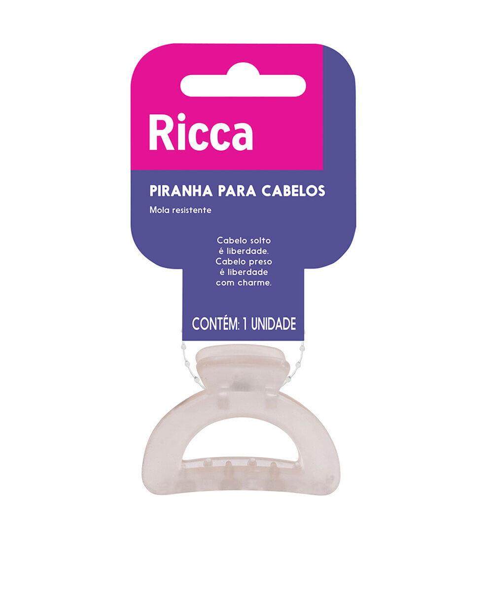 piranha para cabelo ricca jelly pequena fall bege