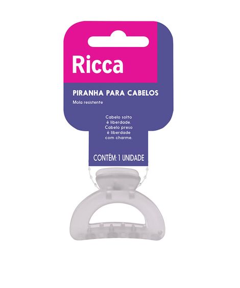 piranha para cabelo ricca jelly pequena winter cinza