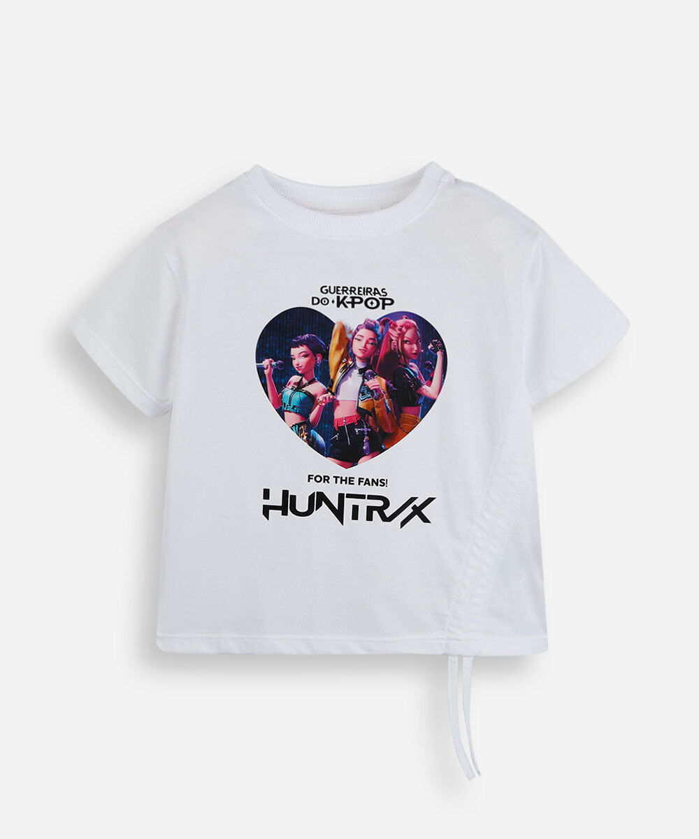 blusa infantil de algodão guerreiras do kpop off white