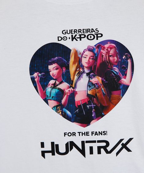 blusa infantil de algodão guerreiras do kpop off white