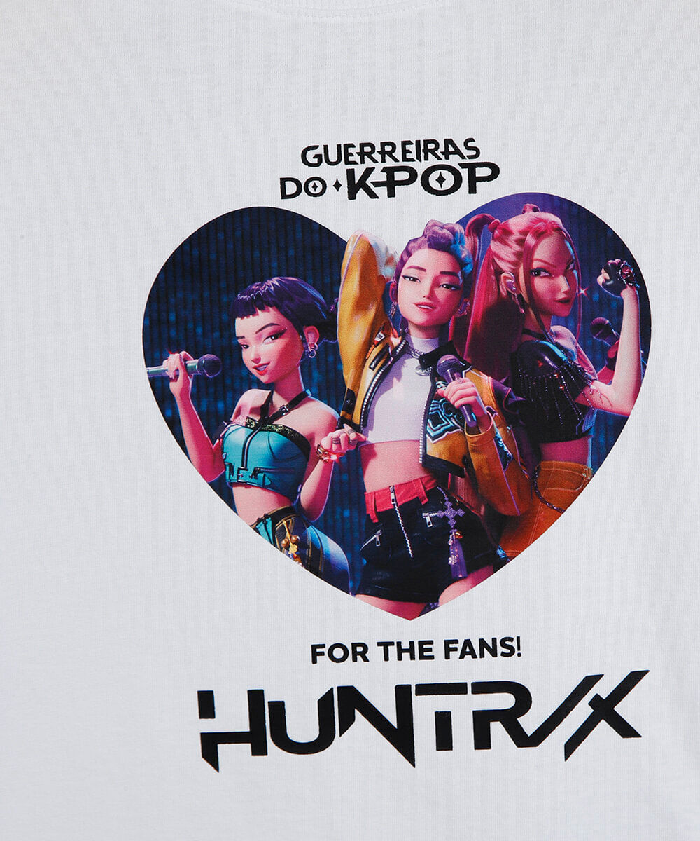 blusa infantil de algodão guerreiras do kpop off white
