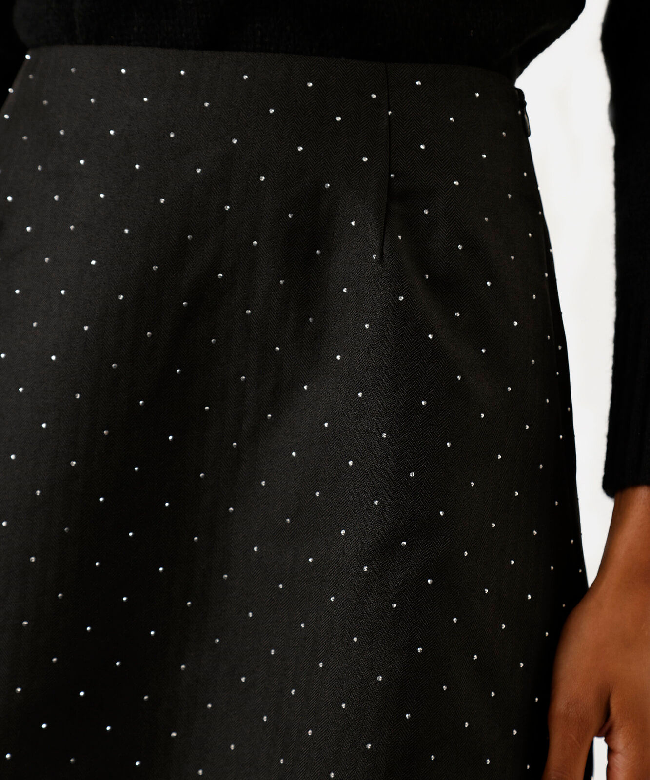 short saia feminino com brilhos preto