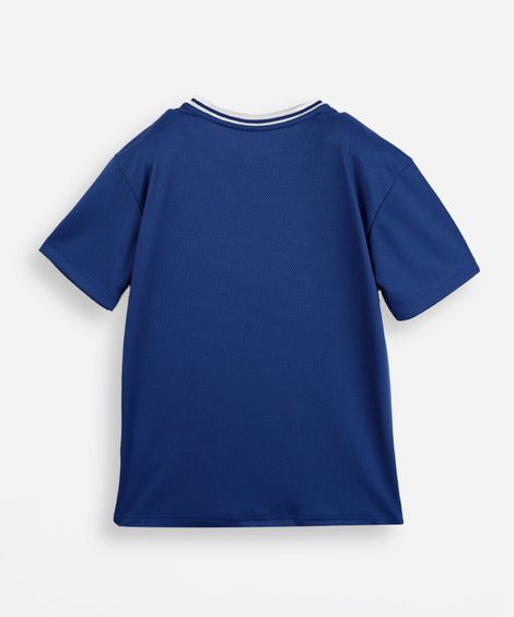 camiseta esportiva infantil manga curta brasil azul
