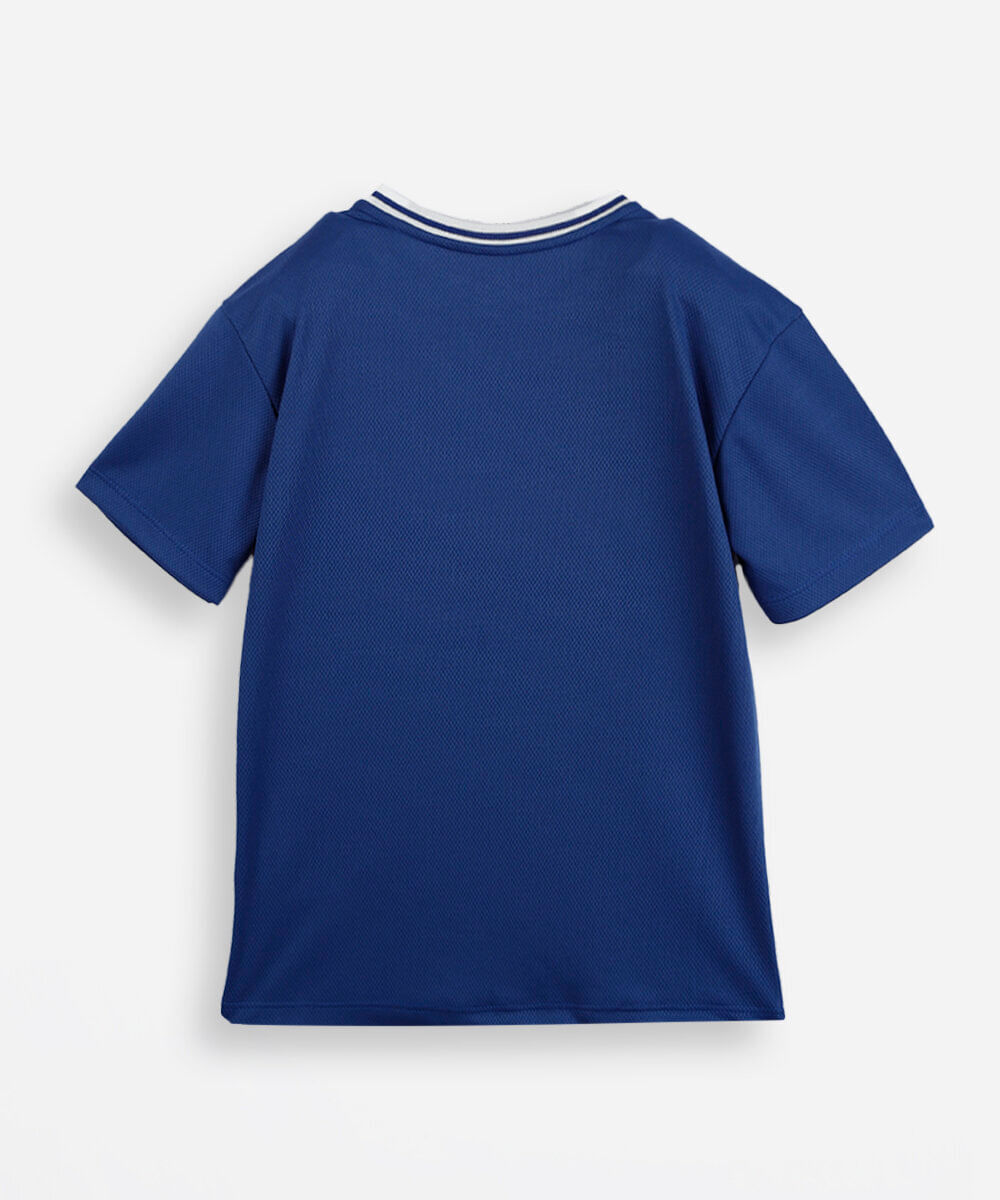 camiseta esportiva infantil manga curta brasil azul