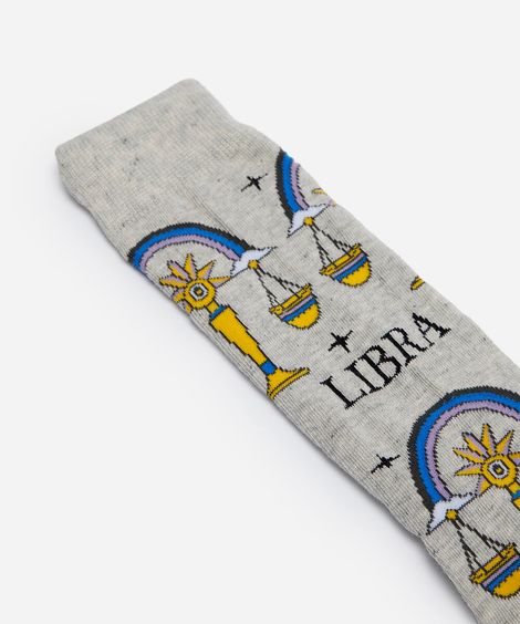 meia cano alto signo libra cinza