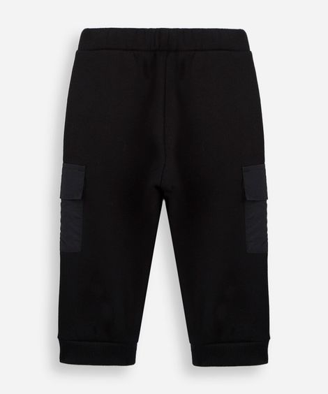 calça jogger infantil de moletom preta