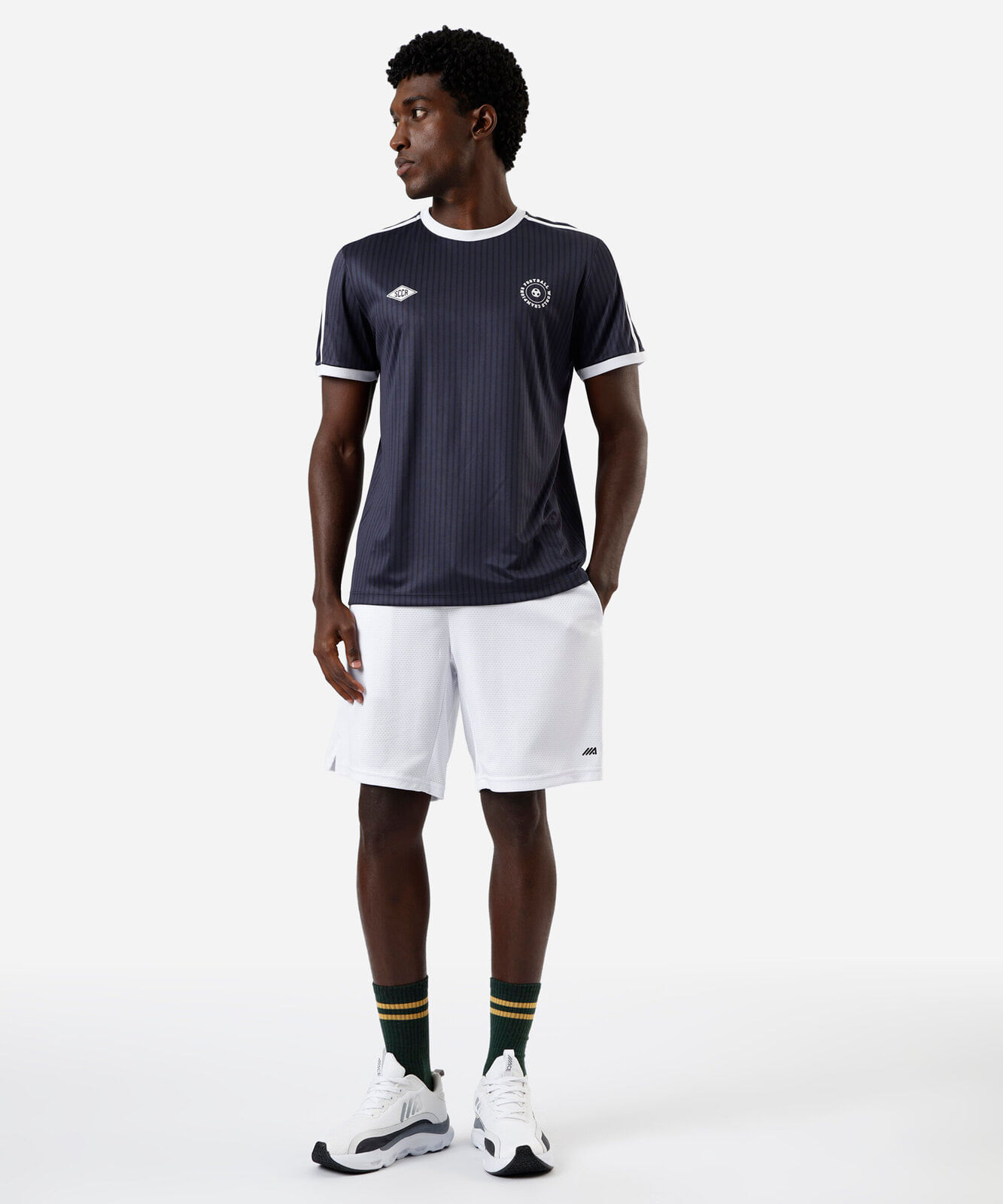 camiseta esportiva masculina manga curta azul