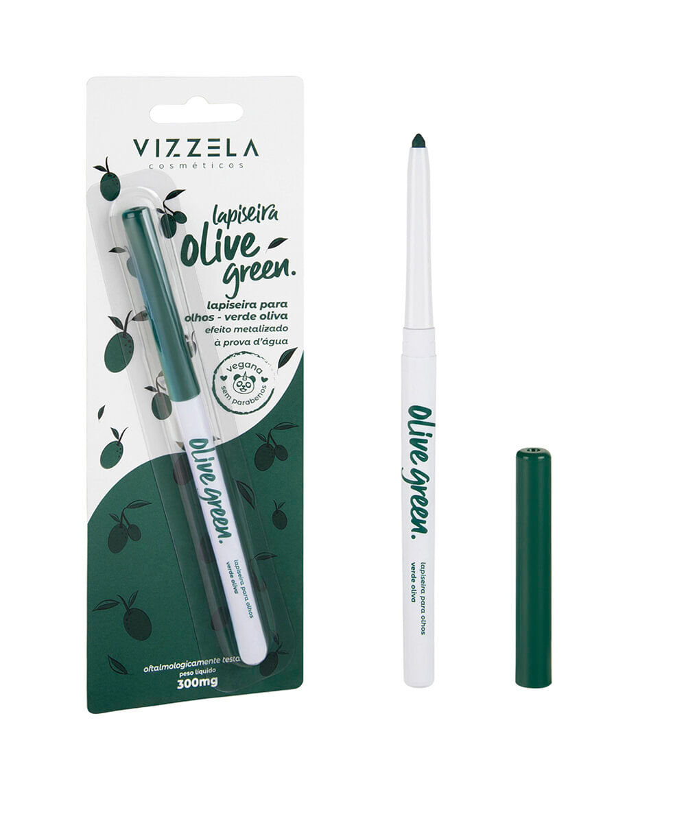 lapiseira vizzela para olhos olive green verde oliva efeito metalizado