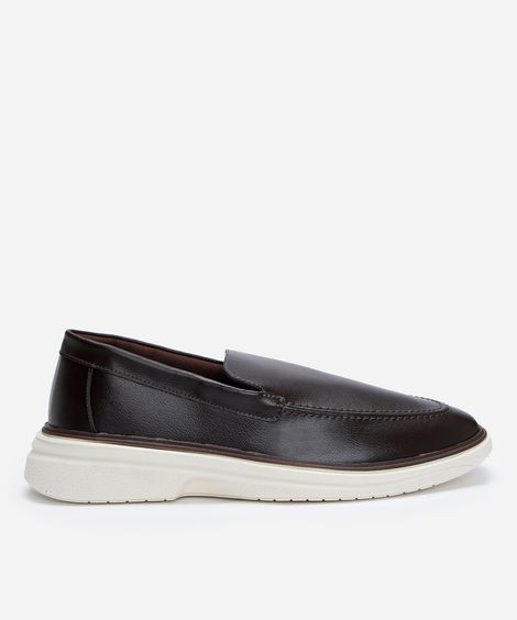 mocassim masculino texturizado marrom