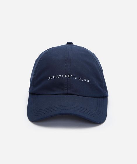 boné aba curva esportivo estampado azul