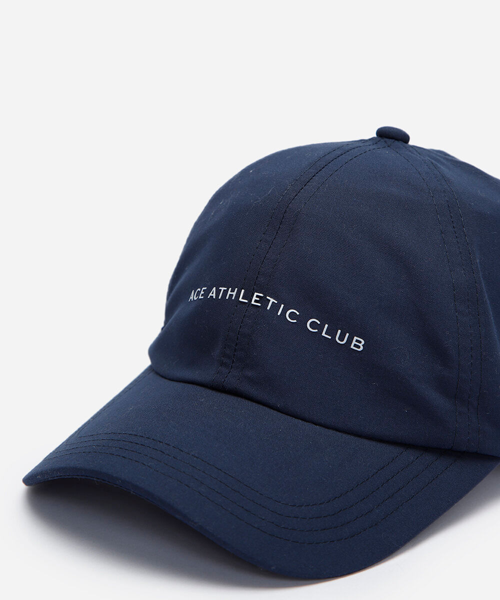 boné aba curva esportivo estampado azul