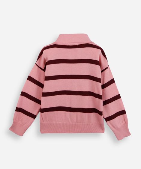 polo infantil de tricot listrada colorida
