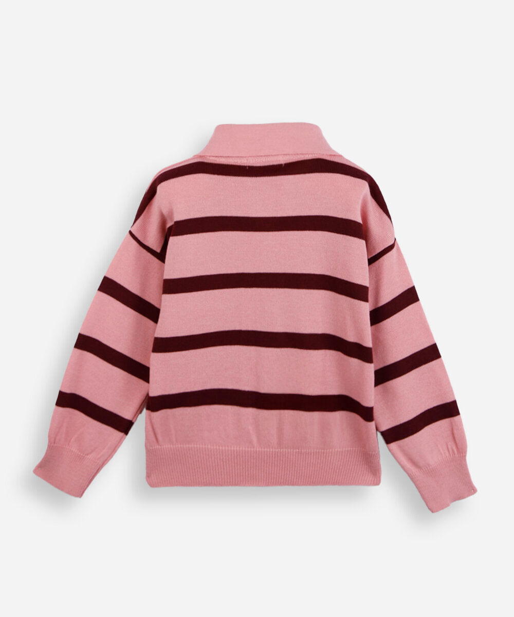 polo infantil de tricot listrada colorida