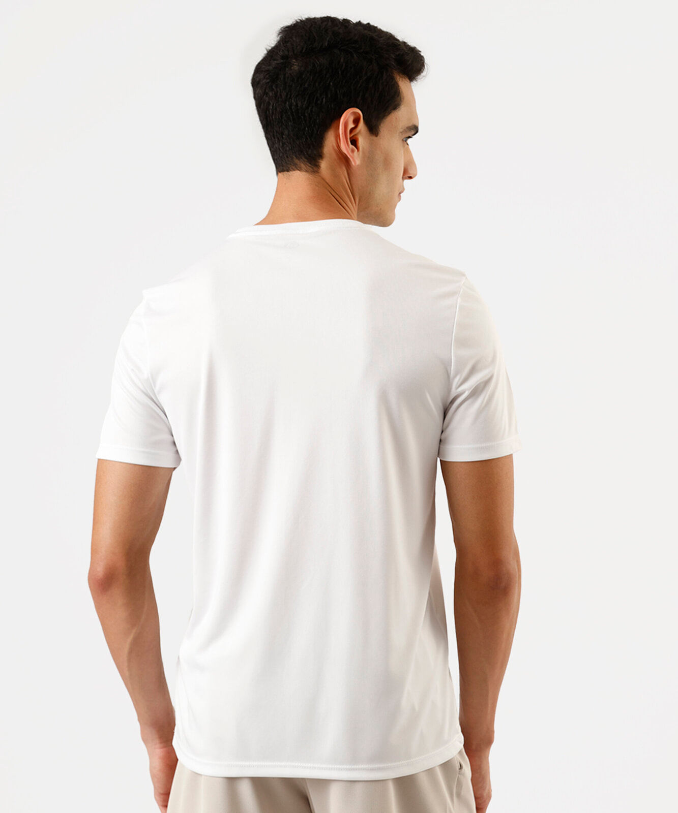 camiseta esportiva masculina manga curta estampada branca