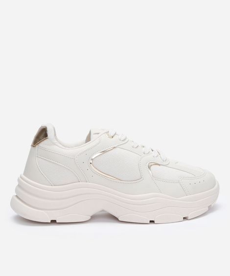 tênis chunky com recortes off white