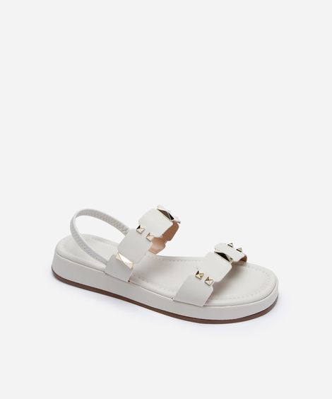 rasteirinha flatform com tachas off white