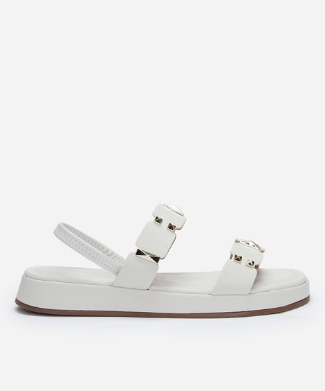 rasteirinha flatform com tachas off white
