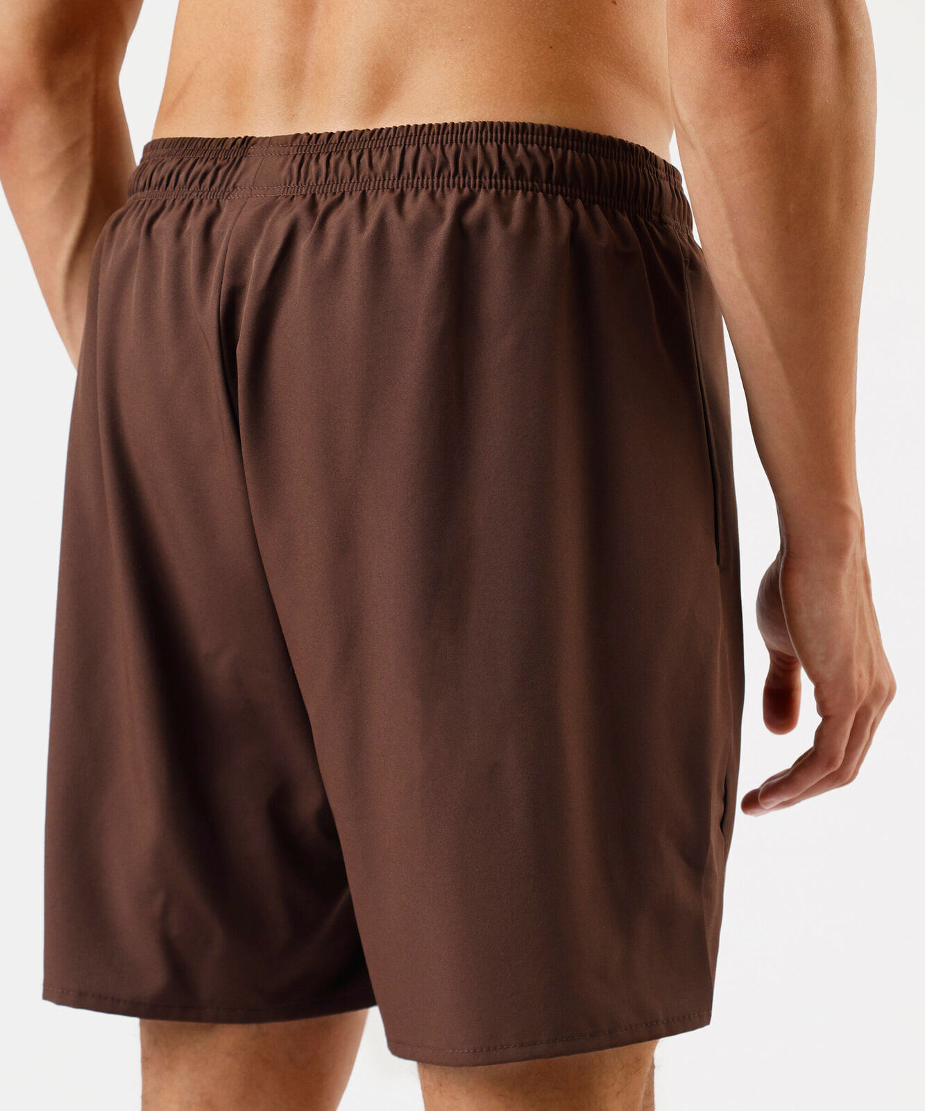 short masculino esportivo com bermuda interna marrom