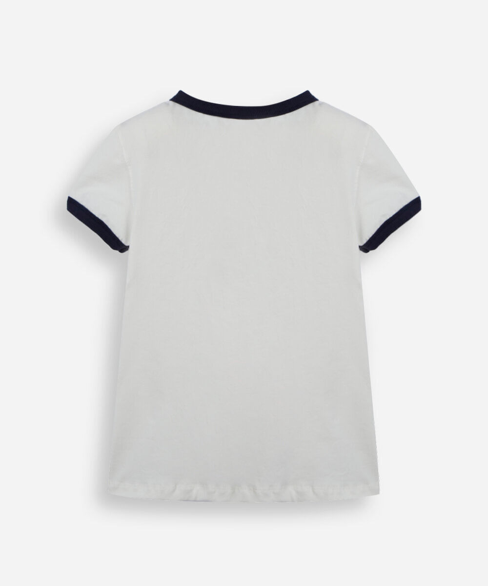 camiseta juvenil de algodão manga curta brasil off white