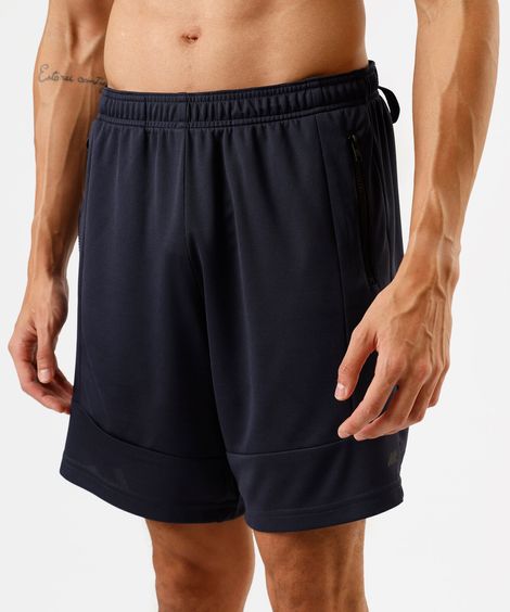 bermuda masculina esportiva com recortes azul