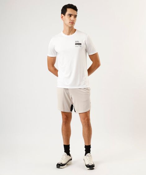 short masculino esportivo texturizado com recorte cinza
