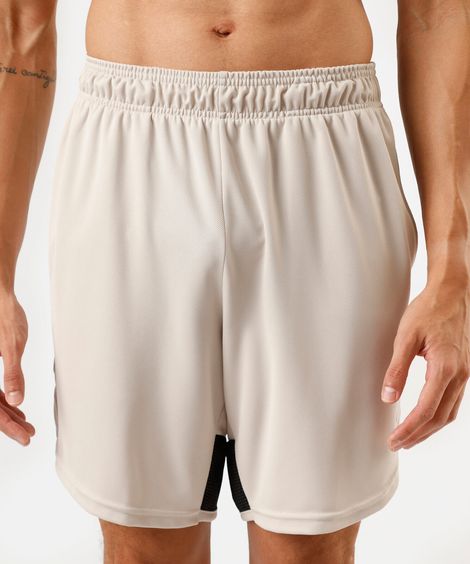 short masculino esportivo texturizado com recorte cinza