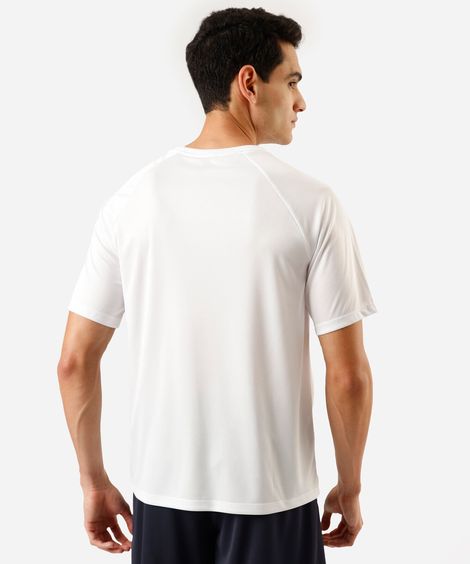 camiseta esportiva masculina manga curta branca