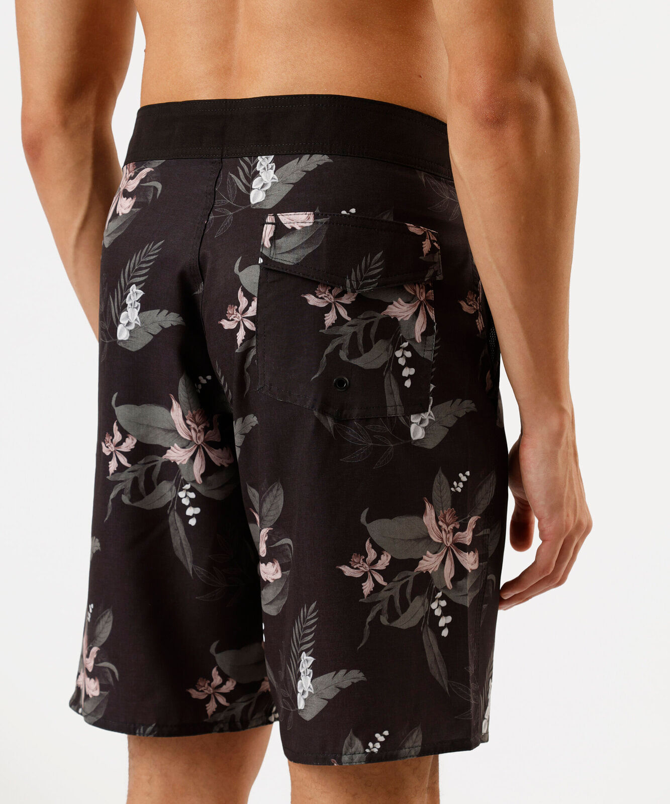 short boardshort masculino floral preto