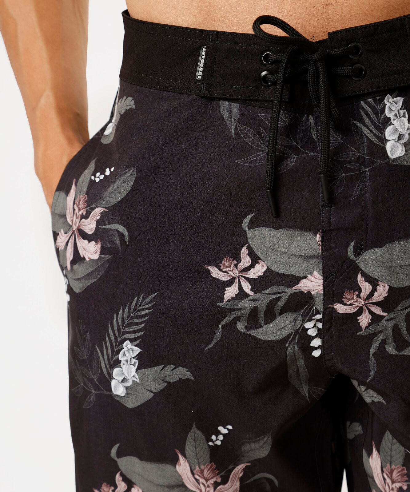 short boardshort masculino floral preto
