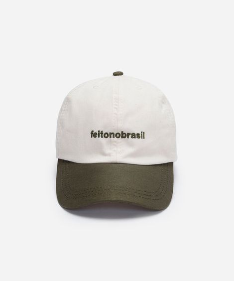 boné aba curva de sarja bordado colorido