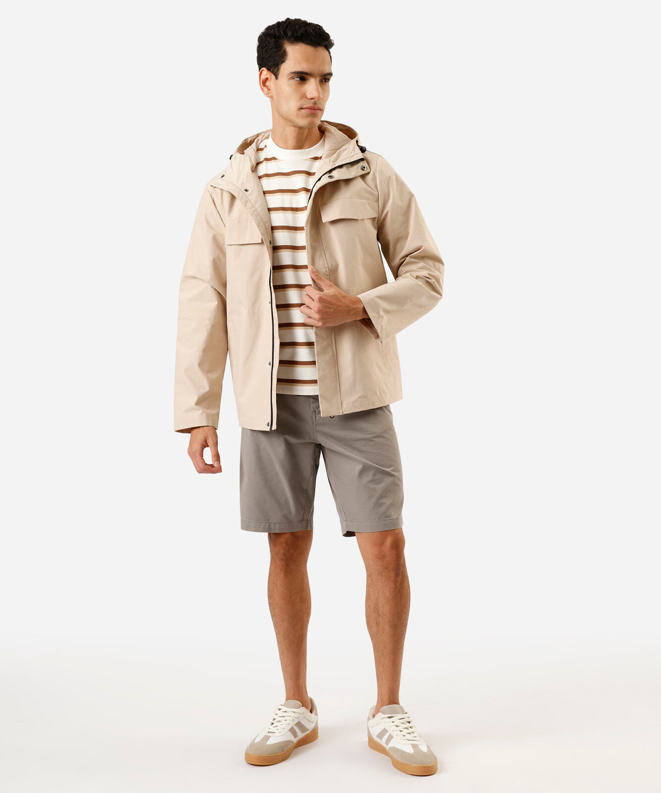 bermuda masculina reta chino cinza