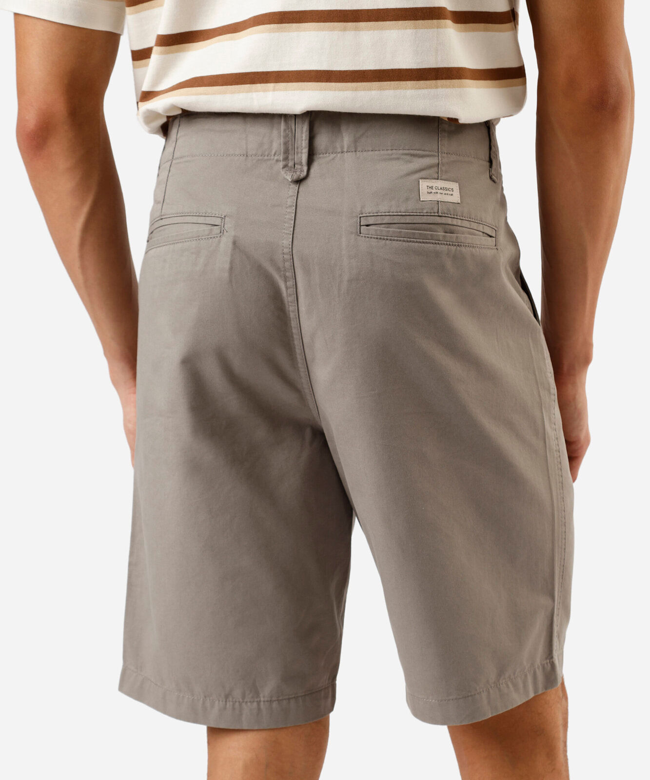 bermuda masculina reta chino cinza
