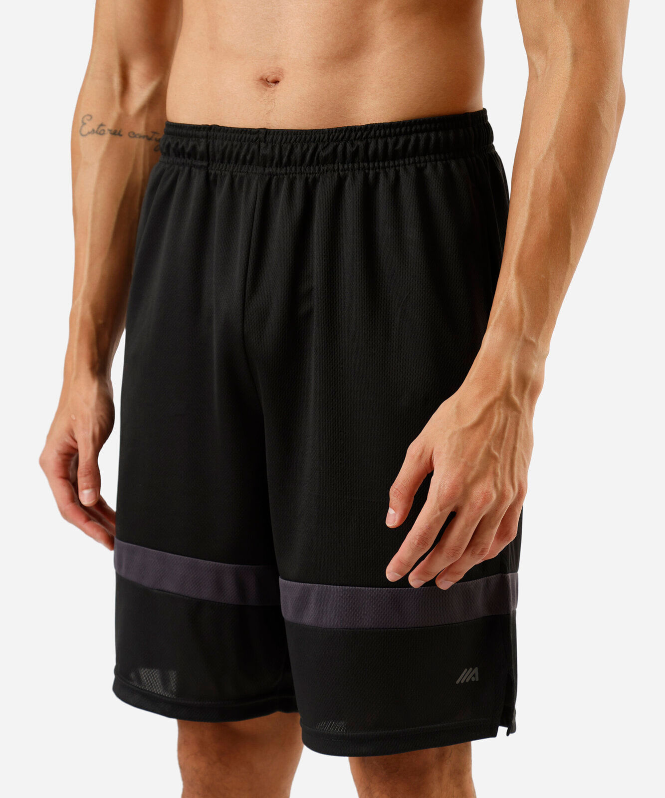 bermuda masculina esportiva com recortes texturizada cinza
