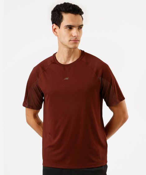 camiseta esportiva masculina manga curta vinho