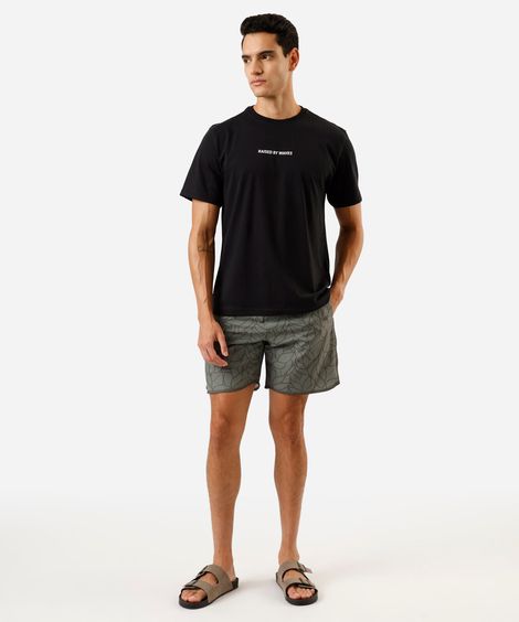 short boardshort masculino folhagens  verde