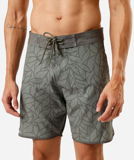short boardshort masculino folhagens  verde