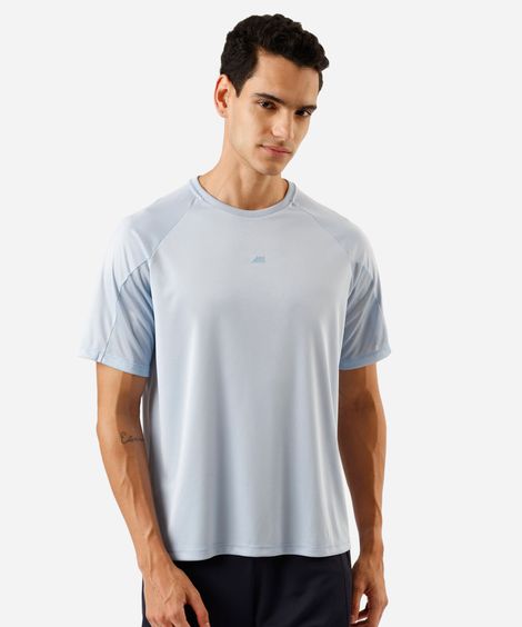 camiseta esportiva masculina manga curta azul
