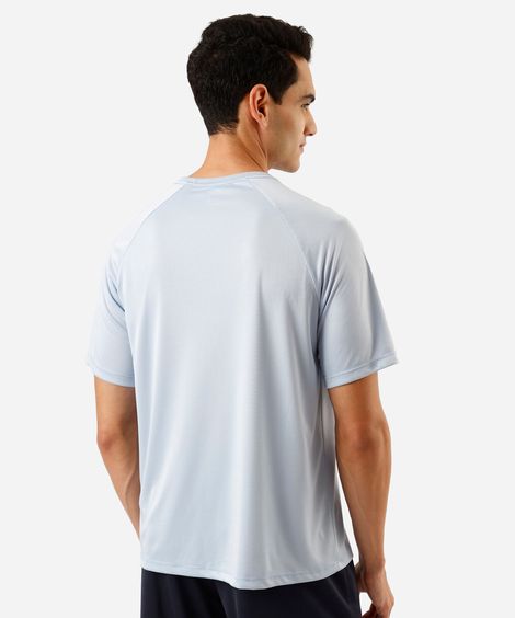 camiseta esportiva masculina manga curta azul