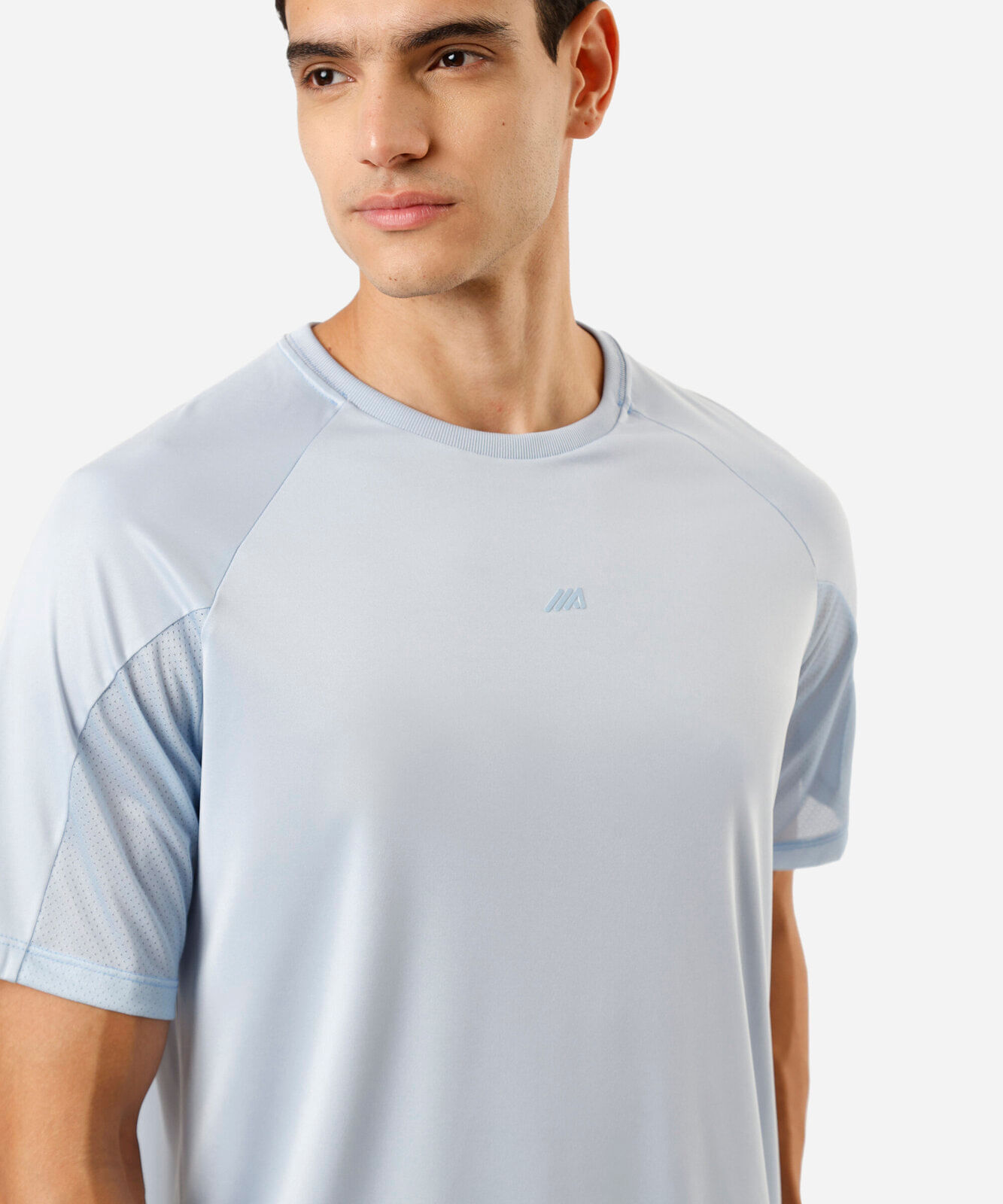 camiseta esportiva masculina manga curta azul