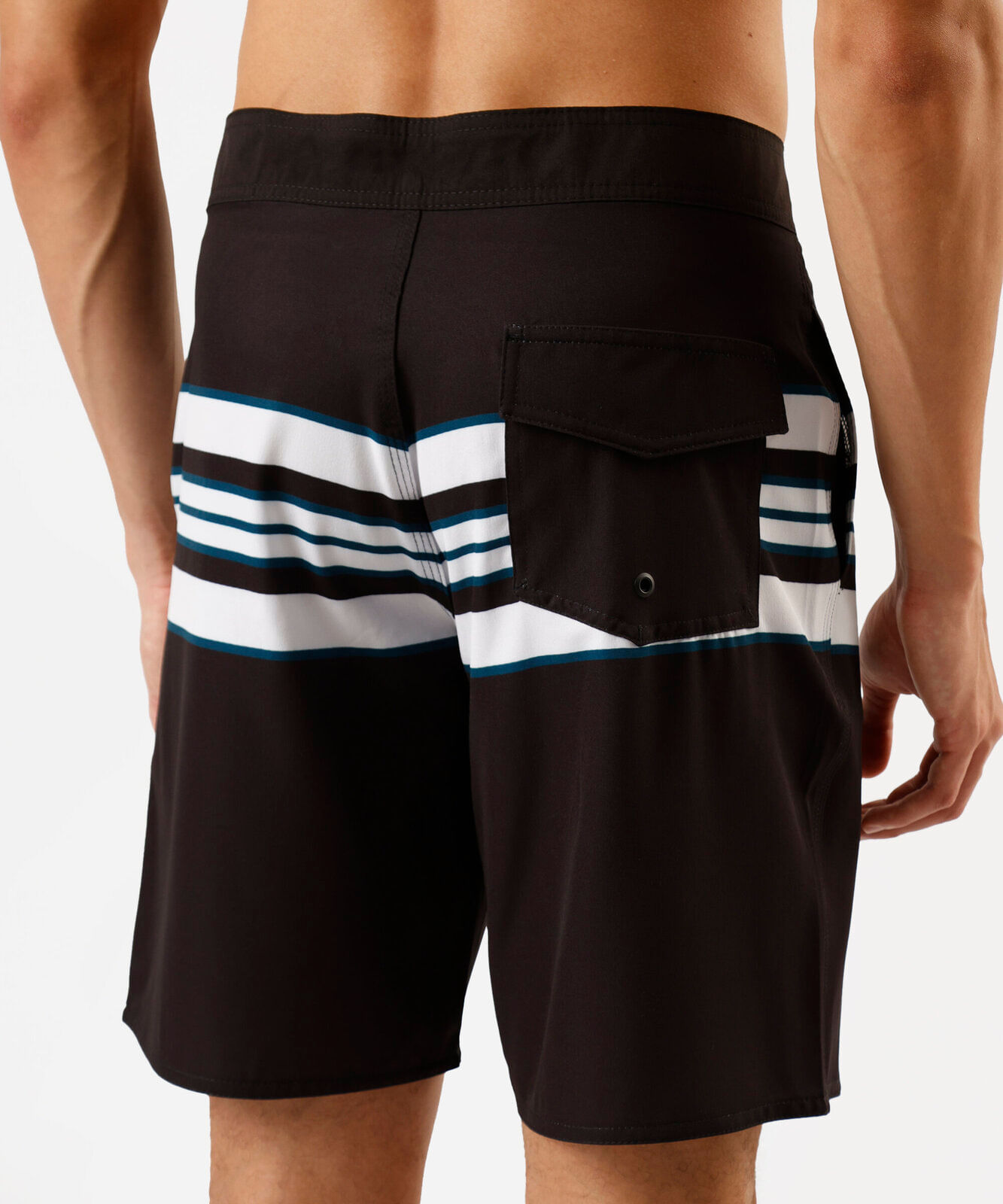 short boardshort masculino listrado preto