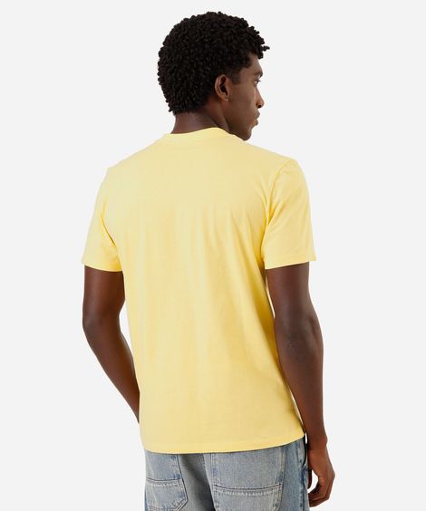 camiseta de algodão básica manga curta amarela