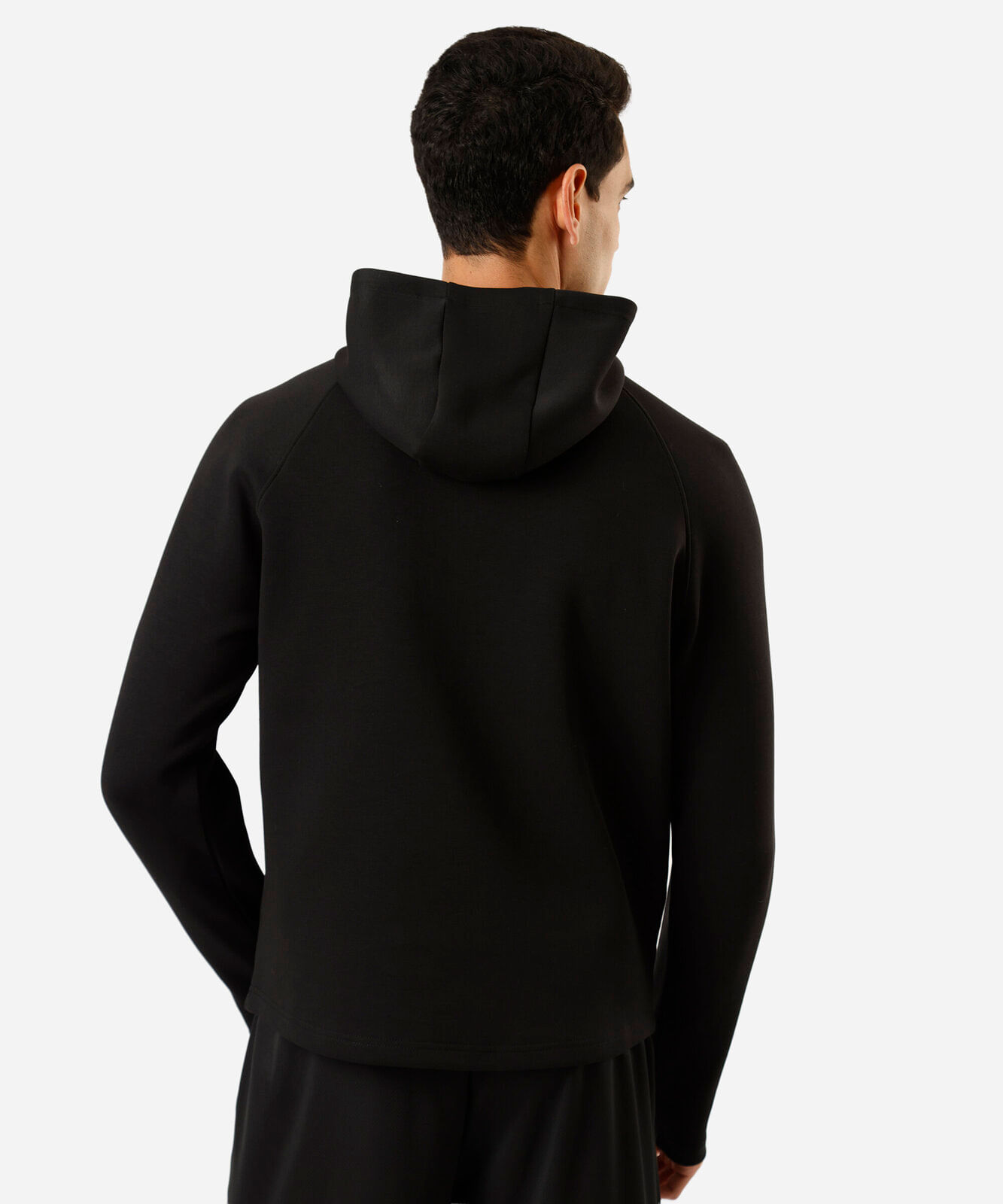 blusão esportivo masculino com capuz e zíper preto